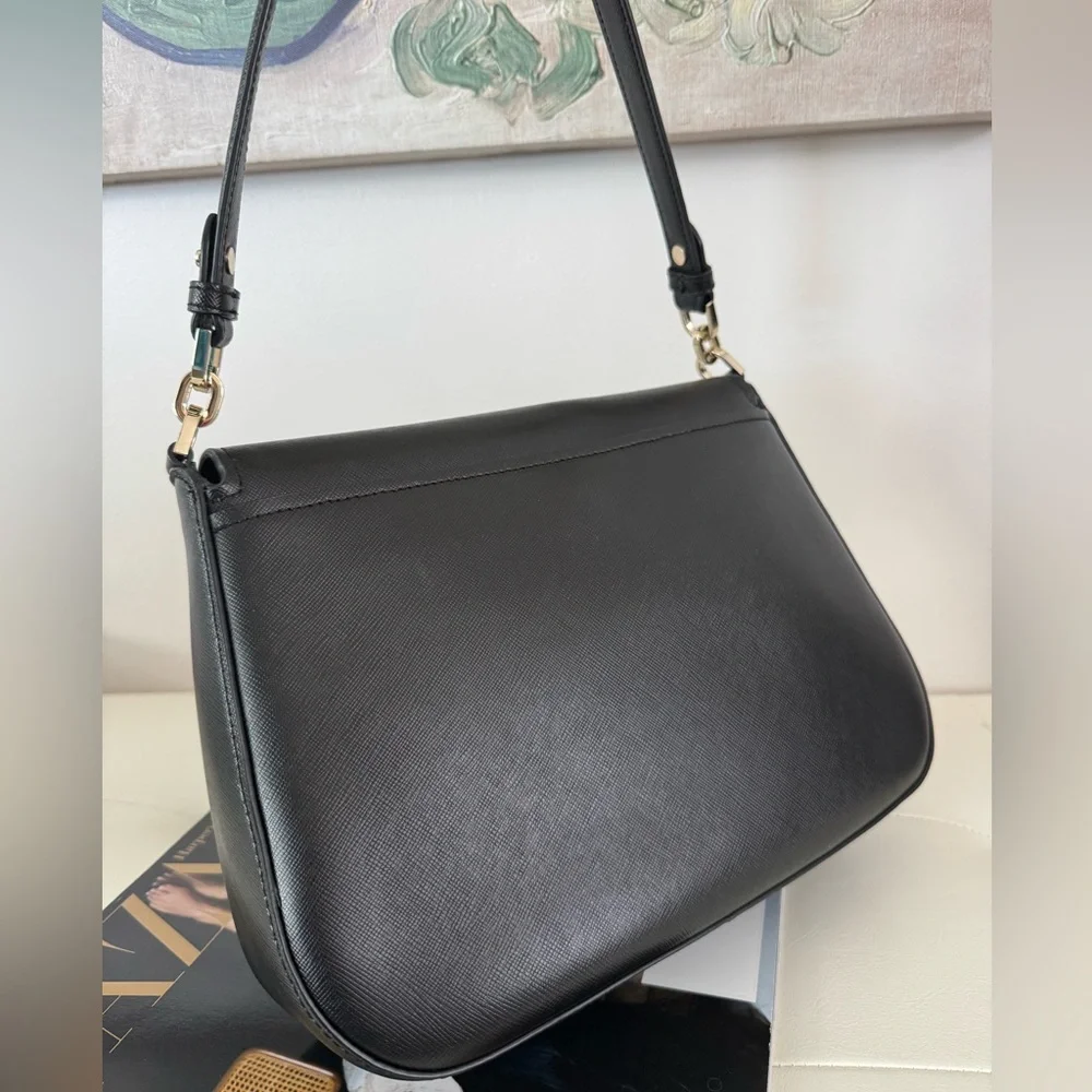 kate spade Black Leather Shoulder Bag with Gold Hardware - Picture 6 of 14